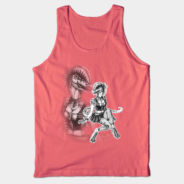 Goth Dilophosaur Tank Top by Predaguy